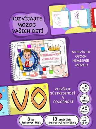 Mozgová gymnastika – pracovný zošit, ktorý rozvíja detský mozog zábavne a efektívne 🧠✨ Deti si môžu skúšať úlohy jednou...